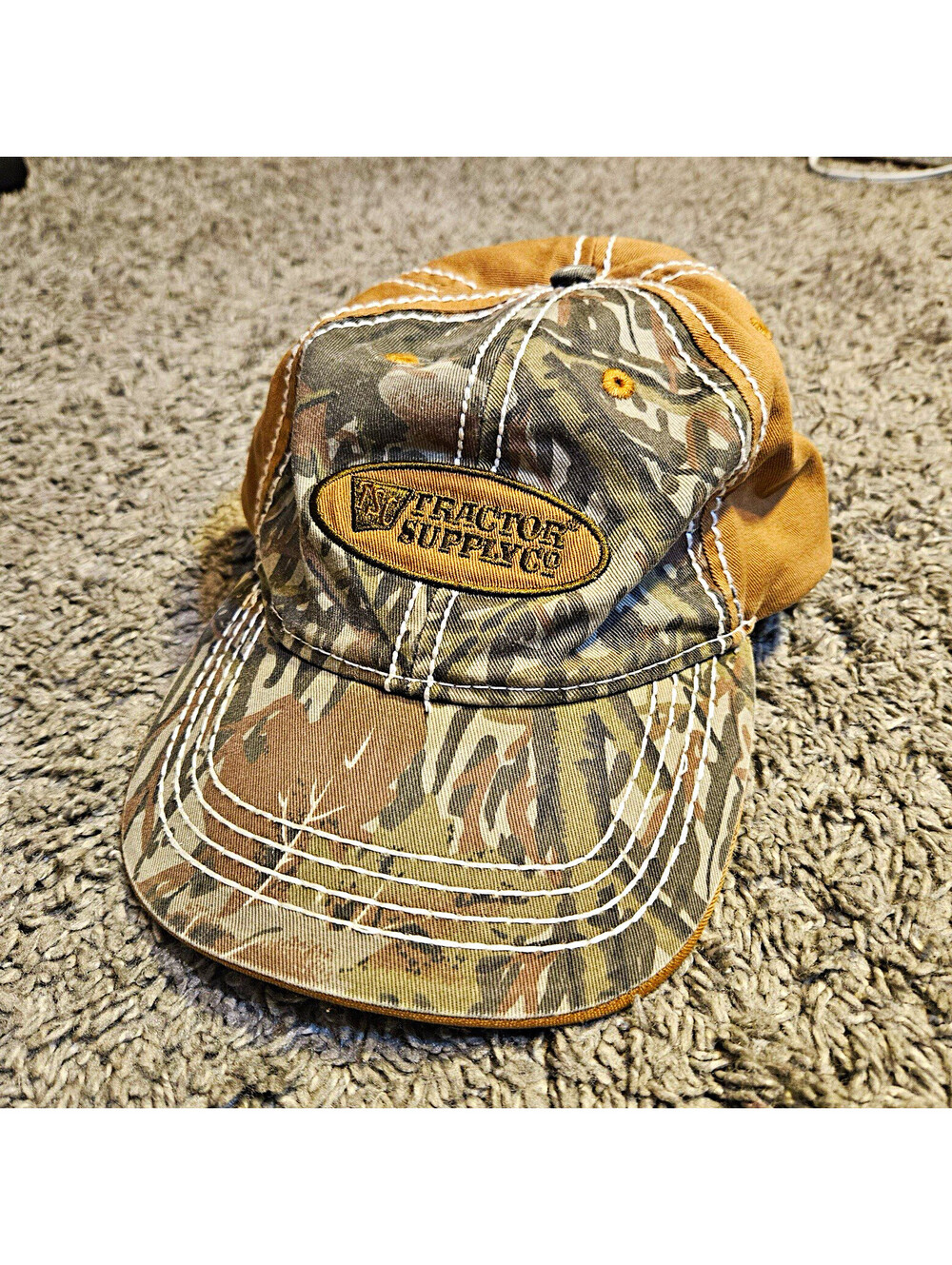 Tractor Supply Co Brown Camouflage Adjustable Cotton Ball Cap Hat One Size